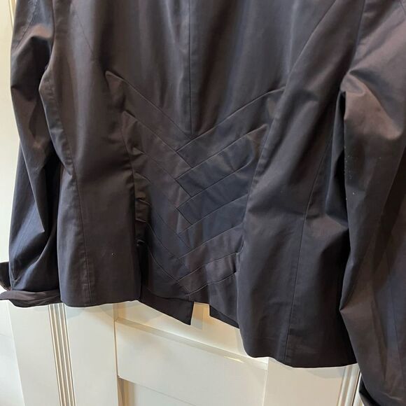 Riani Blazer Suit Jacket Navy Blue Basketweave Detail Wool Blend 12 - Picture 8 of 12